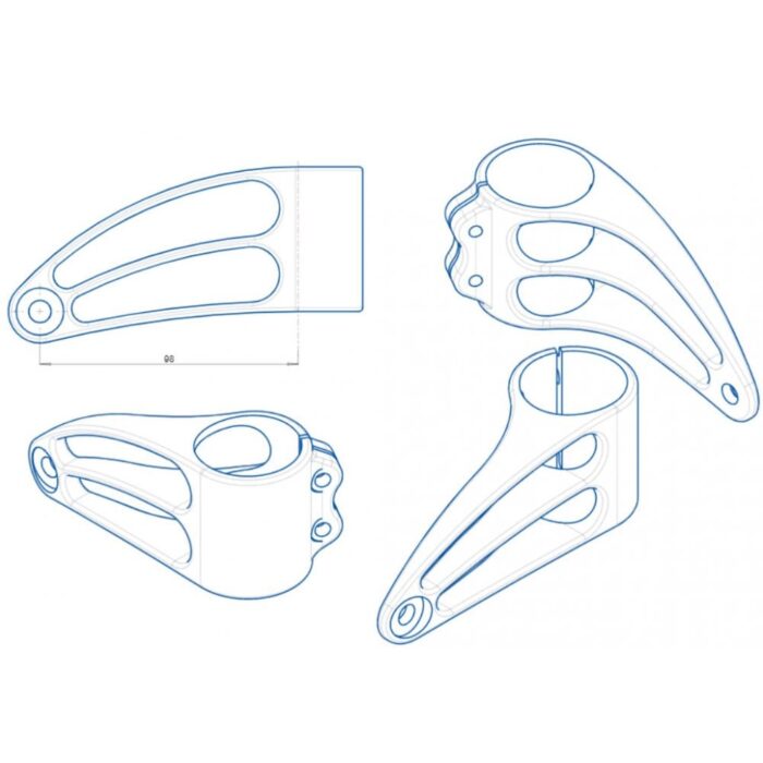 Motone "Giger" Short Reach Headlight Brackets - 41mm - Image 4