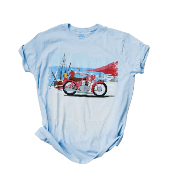 Royal Enfield "Classic Sunrise" T-shirt, Blue - Image 3