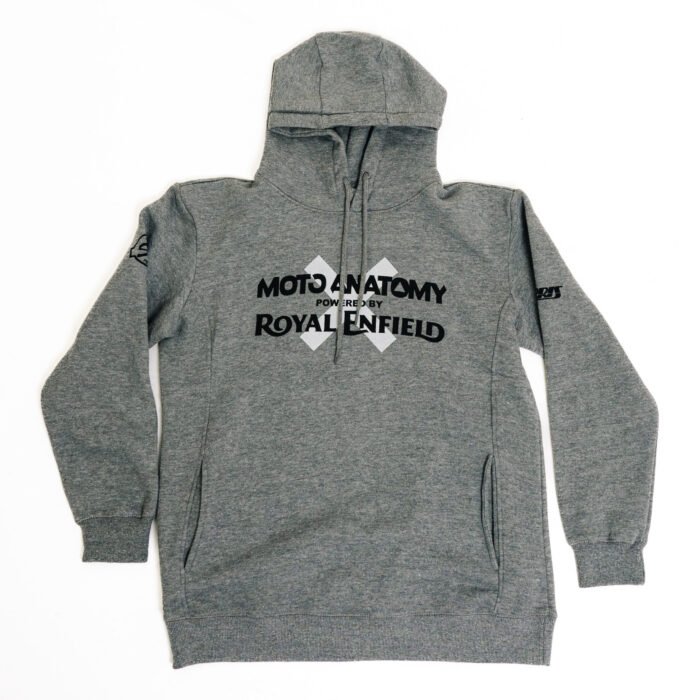 Royal Enfield "Moto Anatomy" Fleece Hooded Sweatshirt, Graphite