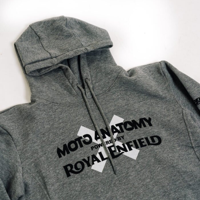 Royal Enfield "Moto Anatomy" Fleece Hooded Sweatshirt, Graphite - Image 2