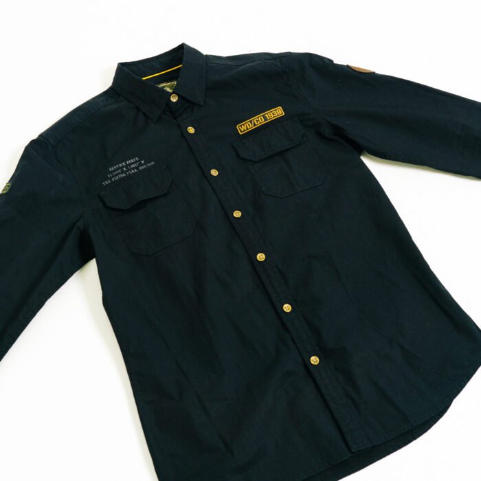 Royal Enfield "Vintage Badge" Shirt, Black - Image 2