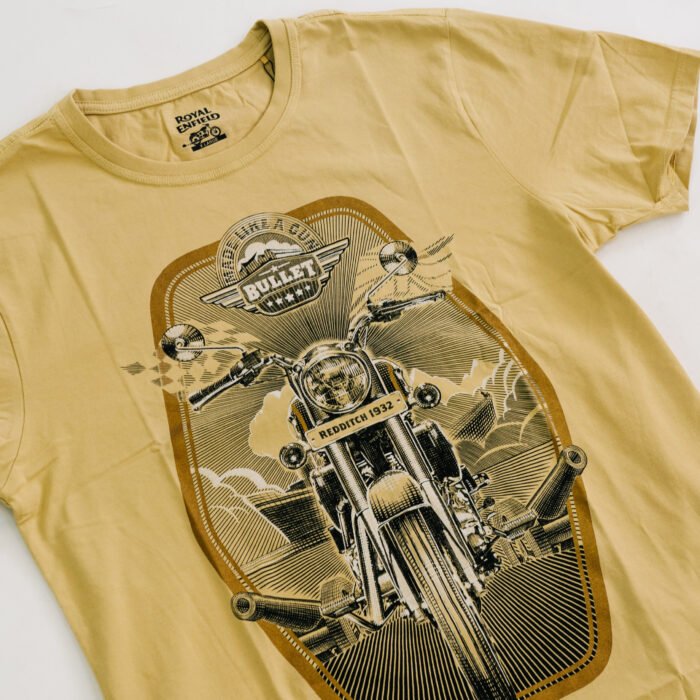 Royal Enfield "Dodge The Bullet" Tee, Sand - Image 2