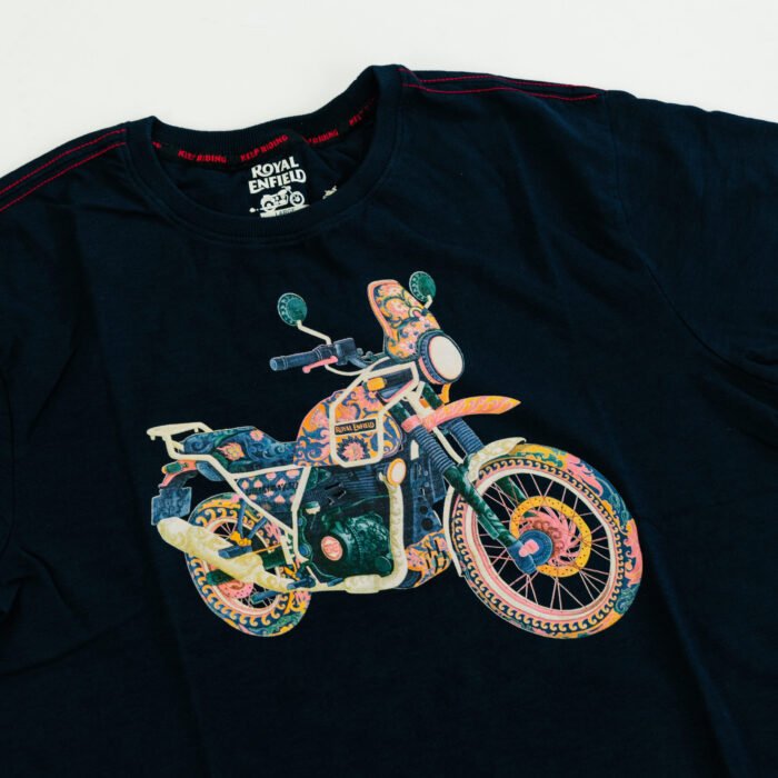 Royal Enfield "Colorful Himalayan" T-shirt, Navy - Image 2