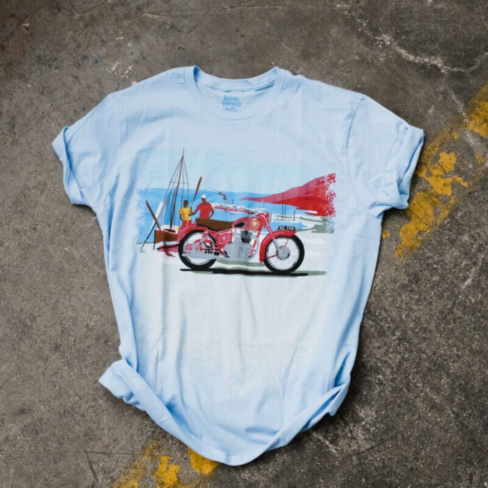 Royal Enfield "Classic Sunrise" T-shirt, Blue - Image 2