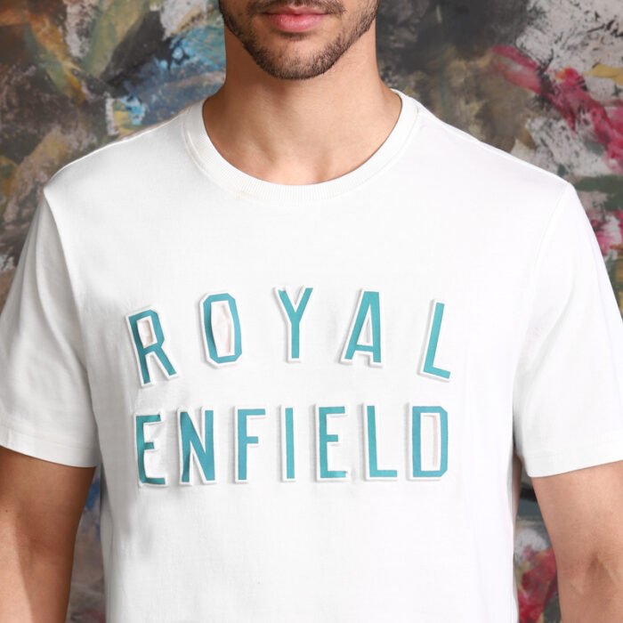 Royal Enfield "Raised Letters" Tee, White - Image 2