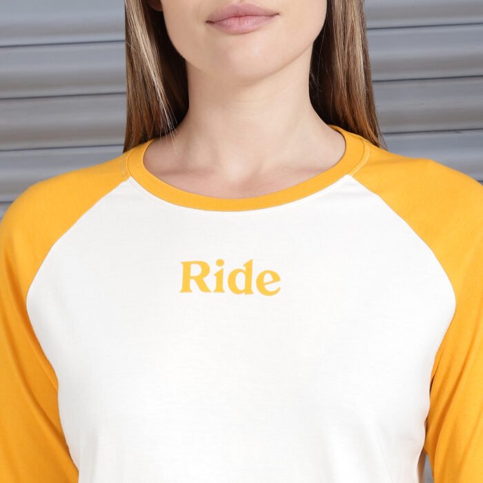 Royal Enfield "Moto Dreams" Women's Long Sleeve Tee, Yellow - Image 2