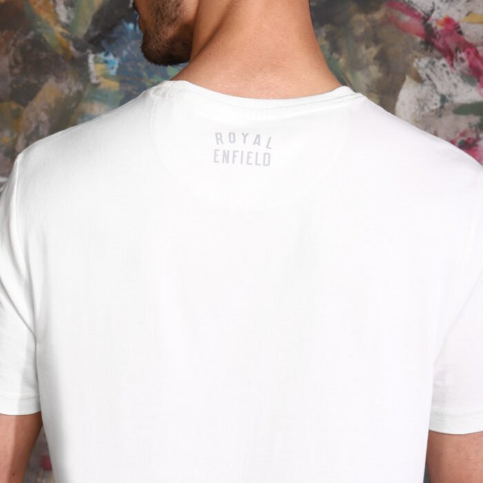 Royal Enfield "Raised Letters" Tee, White - Image 4