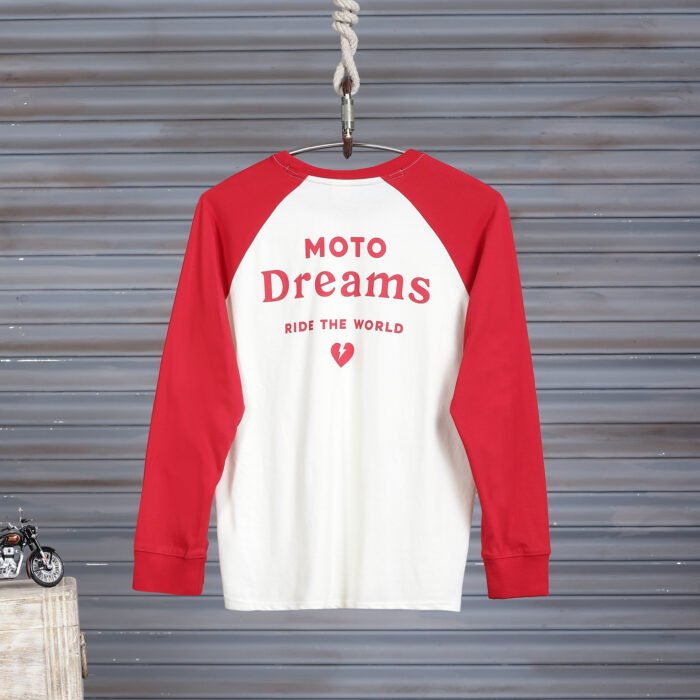 Royal Enfield "Moto Dreams" Women's Long Sleeve Tee, Red - Image 3