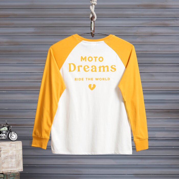 Royal Enfield "Moto Dreams" Women's Long Sleeve Tee, Yellow - Image 4