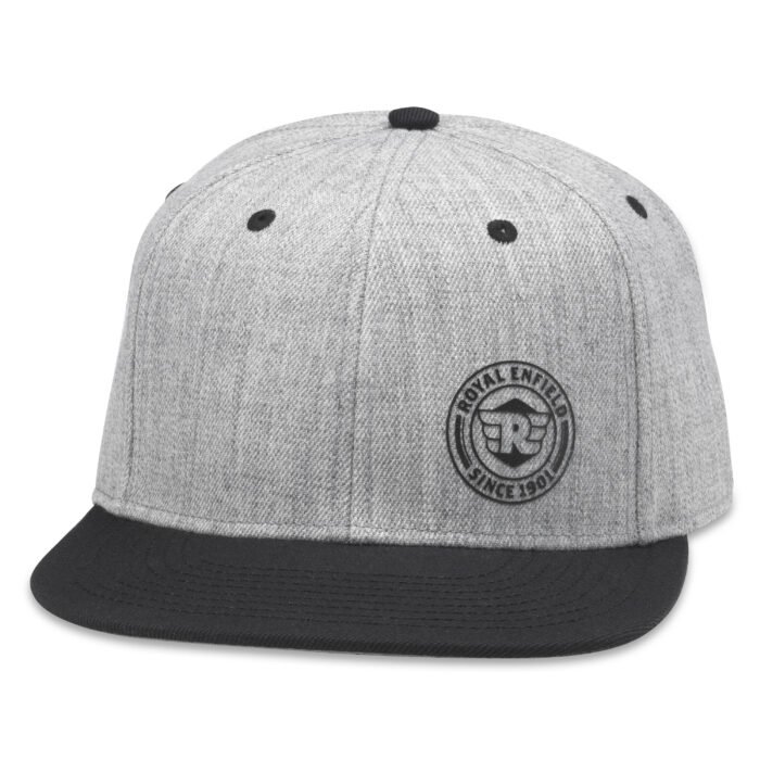 Royal Enfield "Dexter" Flat Bill Cap, Heather Grey/Black