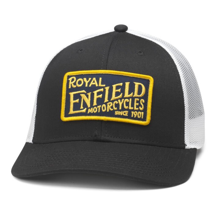 Royal Enfield "Townsend" Trucker Cap, Black/White