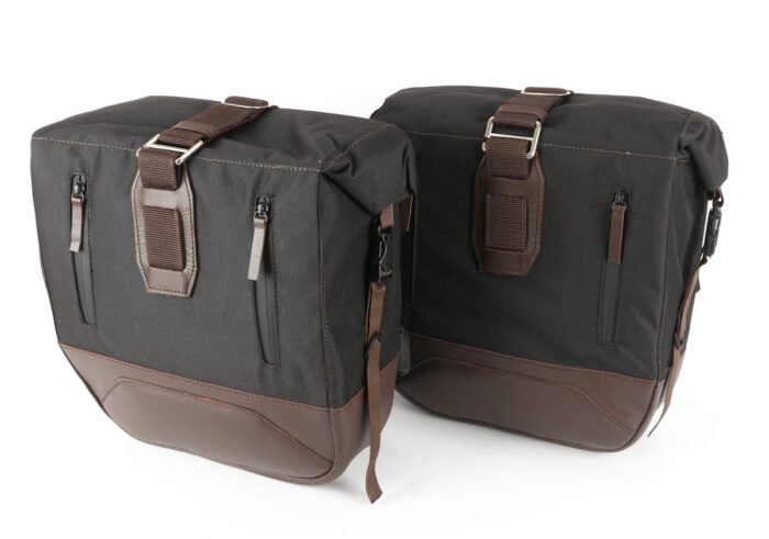 Canvas and Leather Throwover Saddlebags