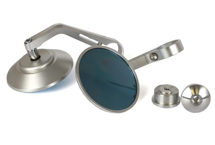 Bar End Mirror, Pair, Round Silver - INT 650