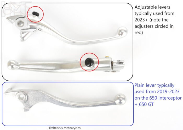 Adjustable Lever Set, Short Silver - INT/GT 650 (2024+), Super Meteor 650, Shotgun 650, Meteor/Classic/Hunter/Bullet 350 - Image 2