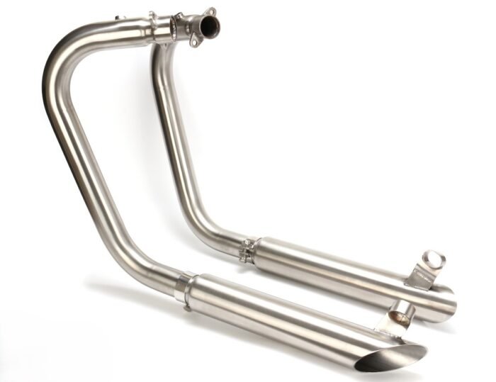 Exhaust System, Slash Cut, Brushed Stainless Steel - Super Meteor 650 - Image 2
