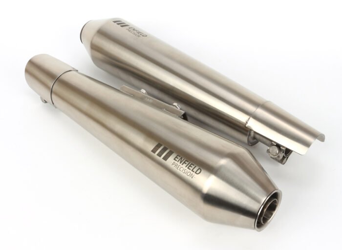 Shorty Silencer Set, Brushed Stainless Steel - INT/GT 650