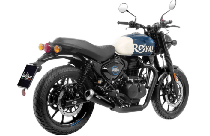 Leo Vince Classic Racer Slip-On Exhaust, Black - Hunter 350 - Image 2